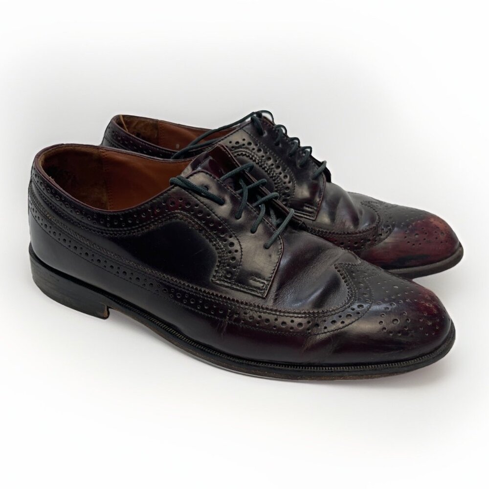 Bostonian Leather Oxford Shoes Men’s Sz 9 Brown/ Red Wine Classic Dress Formal